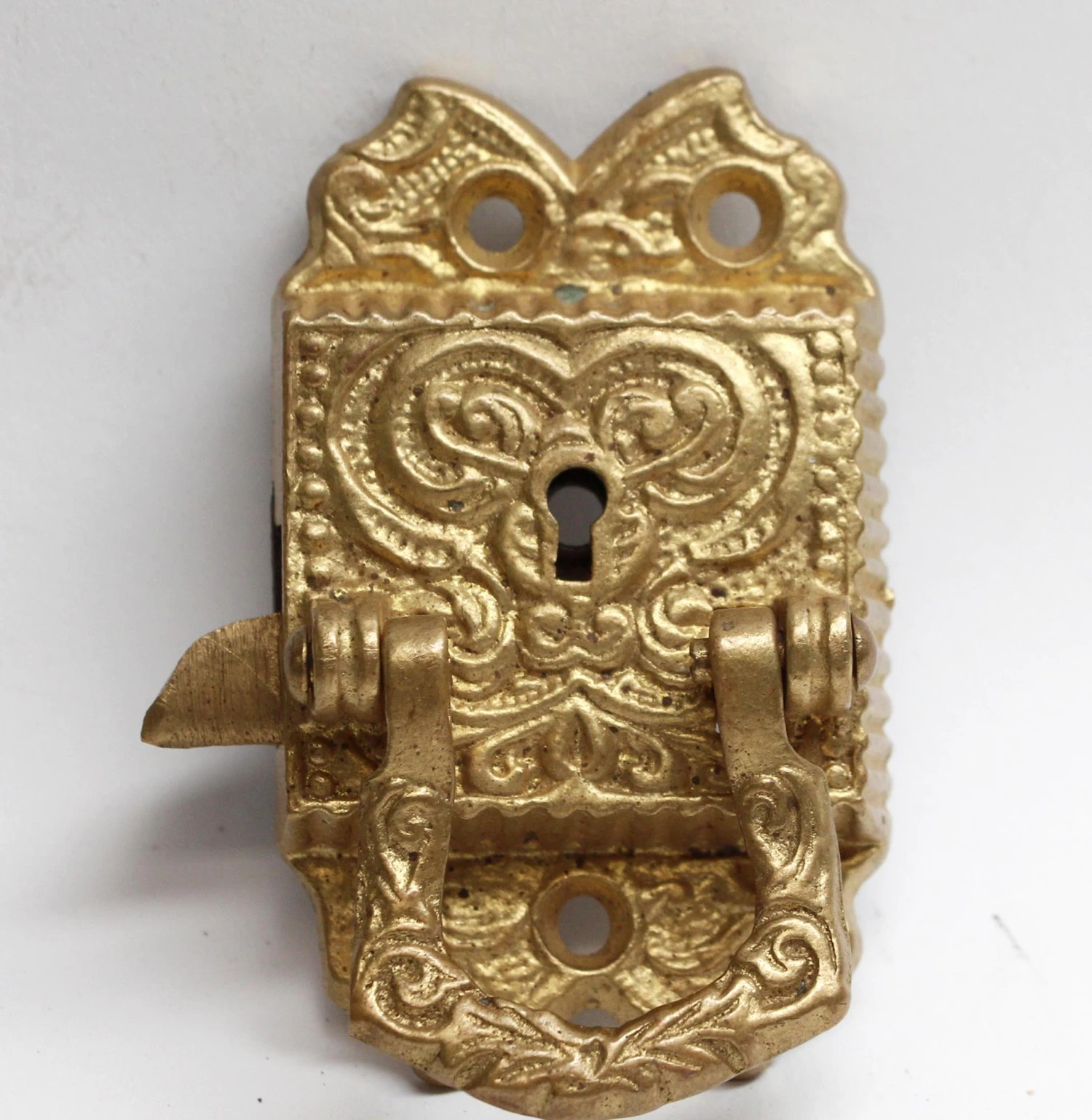 Gold Gilded Bronze Ornate Ice Box Latch 4 Gold Gilded Bronze Ornate Ice Box Latch - Image 2