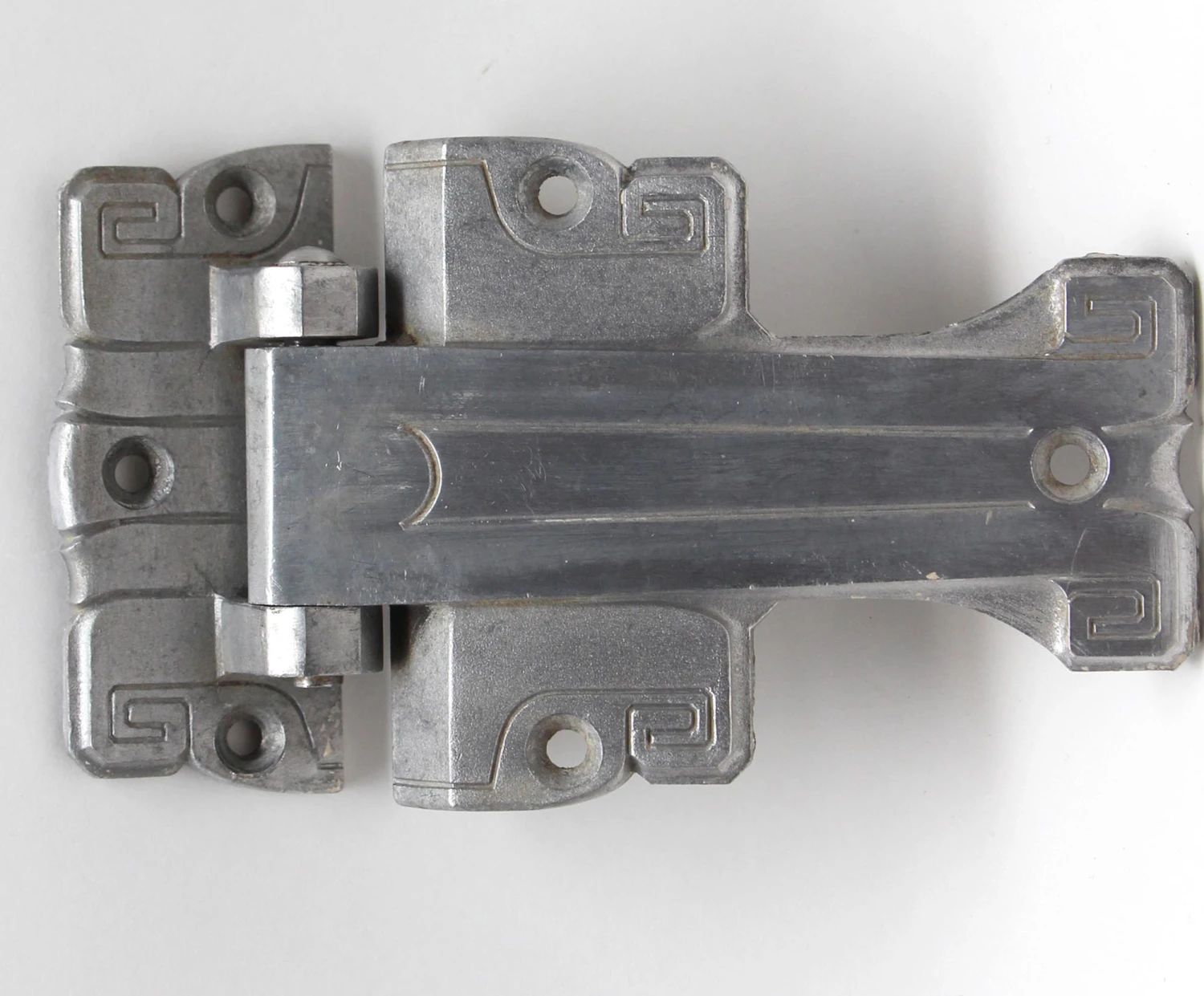 Aluminum Pair Of 5.5 In. Art Deco Ice Box Hinges 4 Aluminum Pair Of 5.5 In. Art Deco Ice Box Hinges - Image 2