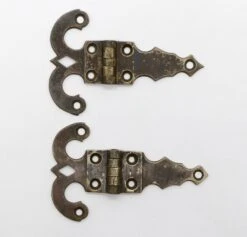 Pair Of Antique 4.75 In. Bronze Ice Box Hinges