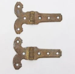 Pair Of Antique 6 In. Brass Ice Box Door Hinges