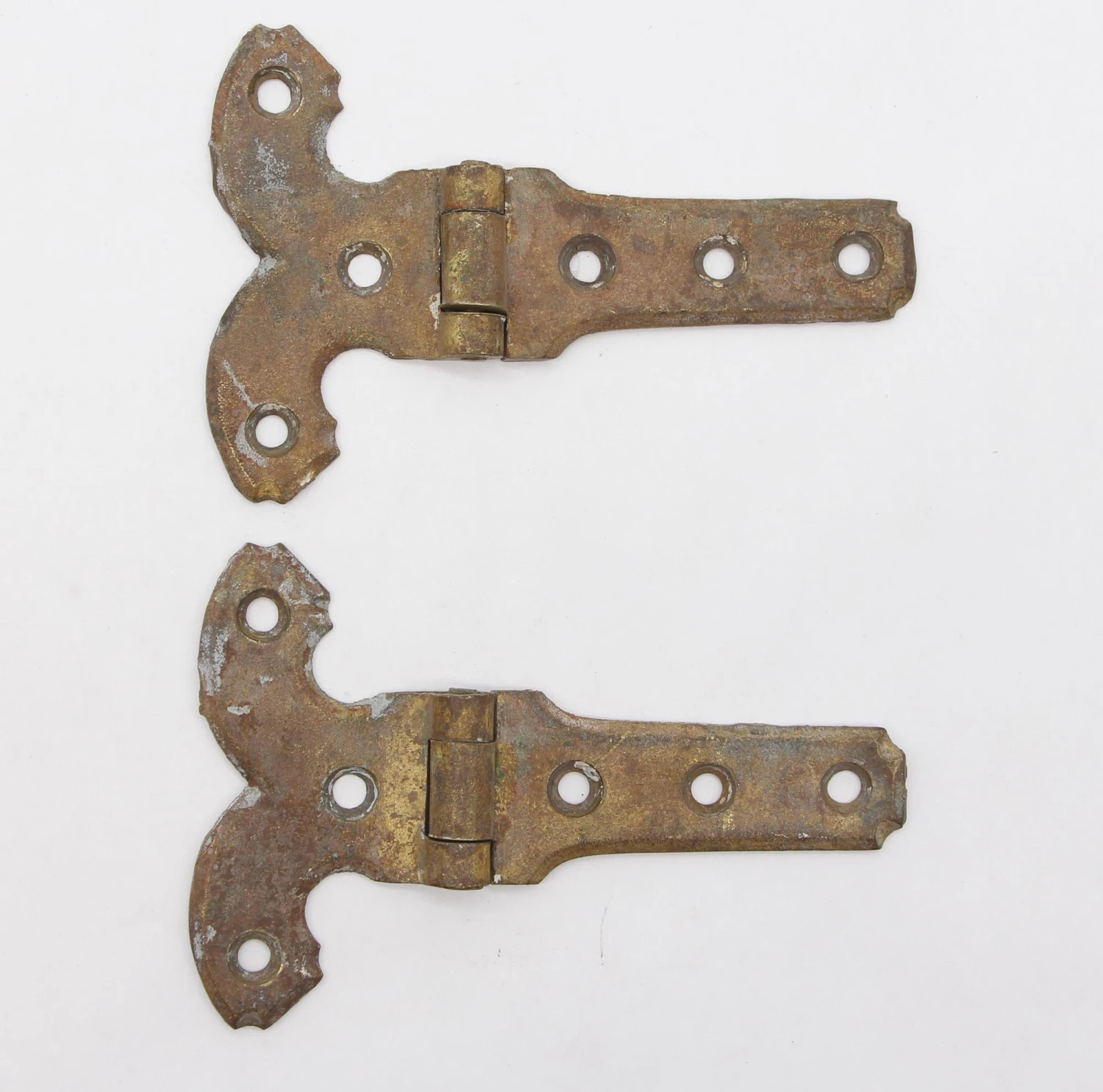 Pair Of Antique 6 In. Brass Ice Box Door Hinges 3 Pair Of Antique 6 In. Brass Ice Box Door Hinges