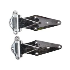 Pair Of Chrome 7 In. Vintage Ice Box Surface Mount Hinges