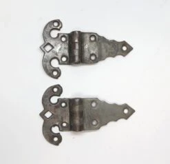 Pair Of Nickel Plated Brass Offset Ice Box Hinges