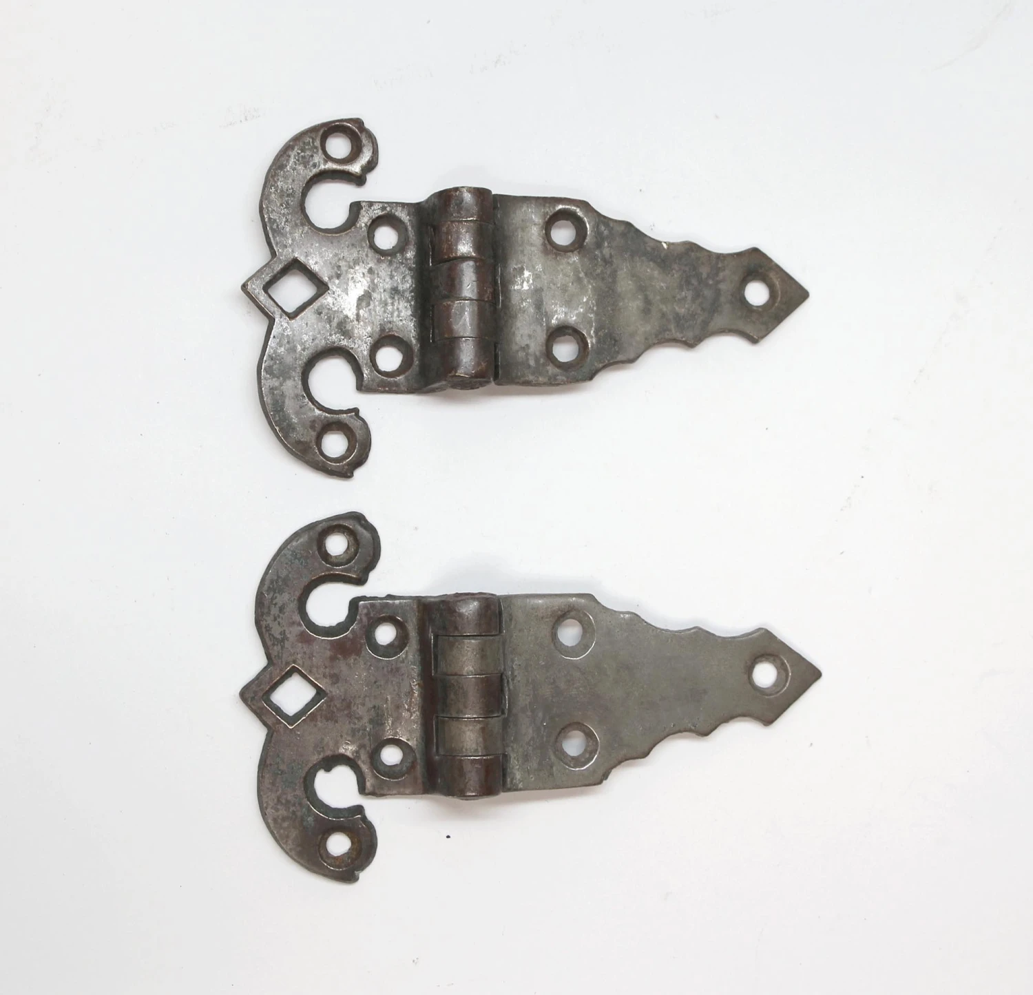 Pair Of Nickel Plated Brass Offset Ice Box Hinges 3 Pair Of Nickel Plated Brass Offset Ice Box Hinges