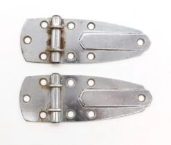 Pair Of Vintage 6 In. Chrome Plated Steel Ice Box Hinges
