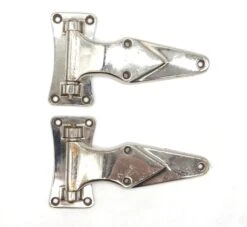 Pair Of Vintage 7.25 In. Chromed Brass Ice Box Hinges