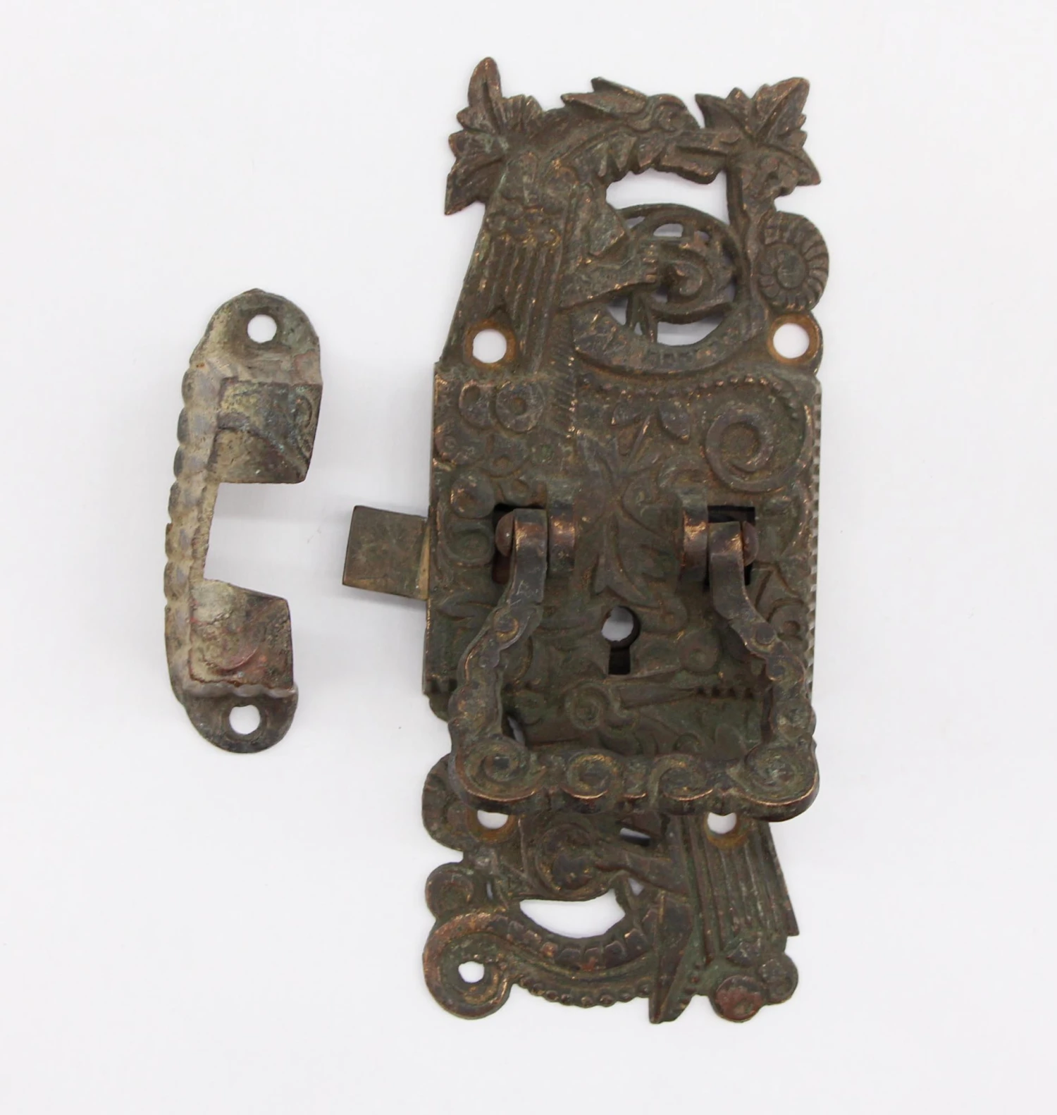 Antique Victorian Griffin Bronze Ice Box Latch 4 Antique Victorian Griffin Bronze Ice Box Latch - Image 2