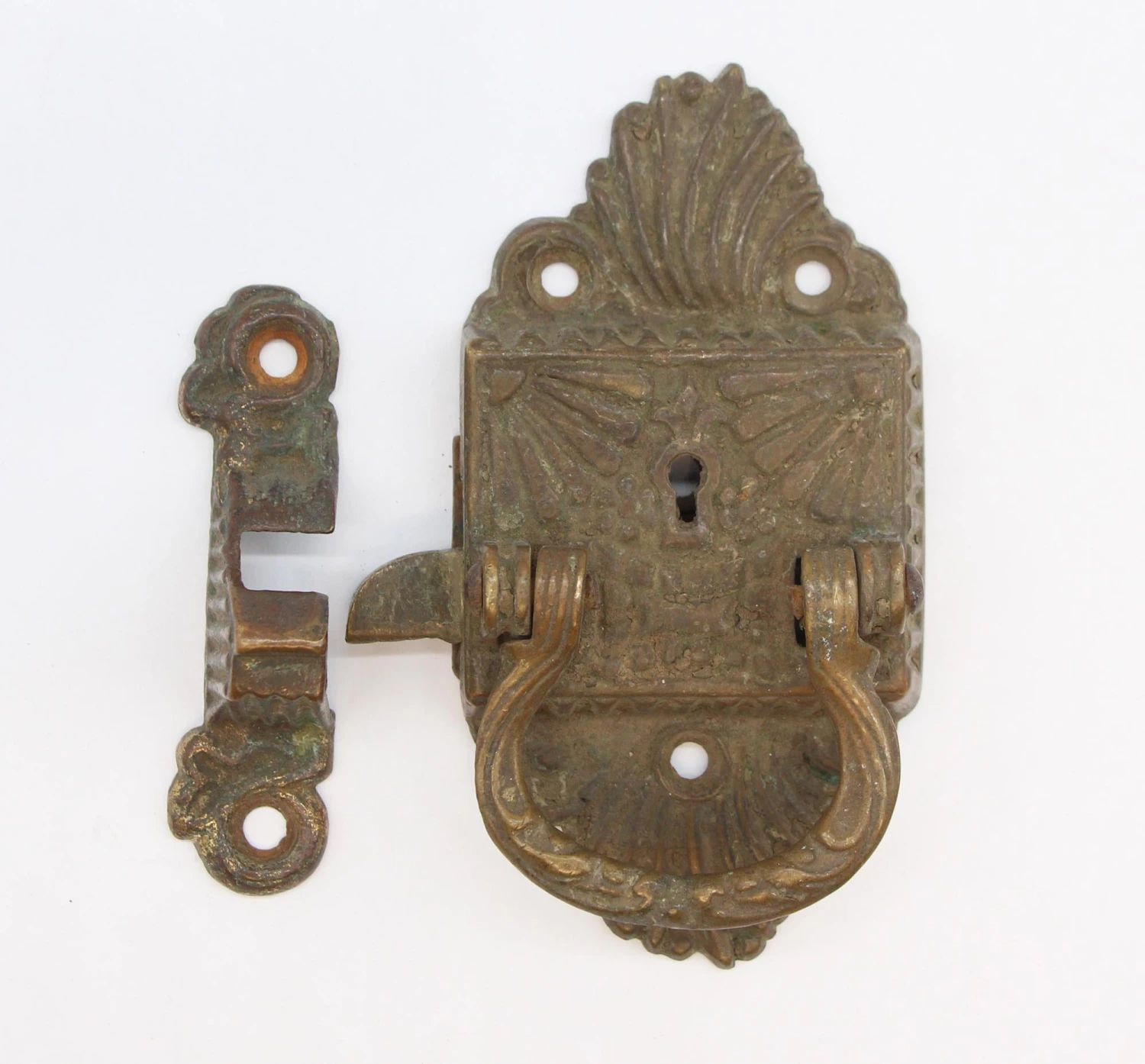 Antique Bronze Art Nouveau Left Ice Box Latch 4 Antique Bronze Art Nouveau Left Ice Box Latch - Image 2