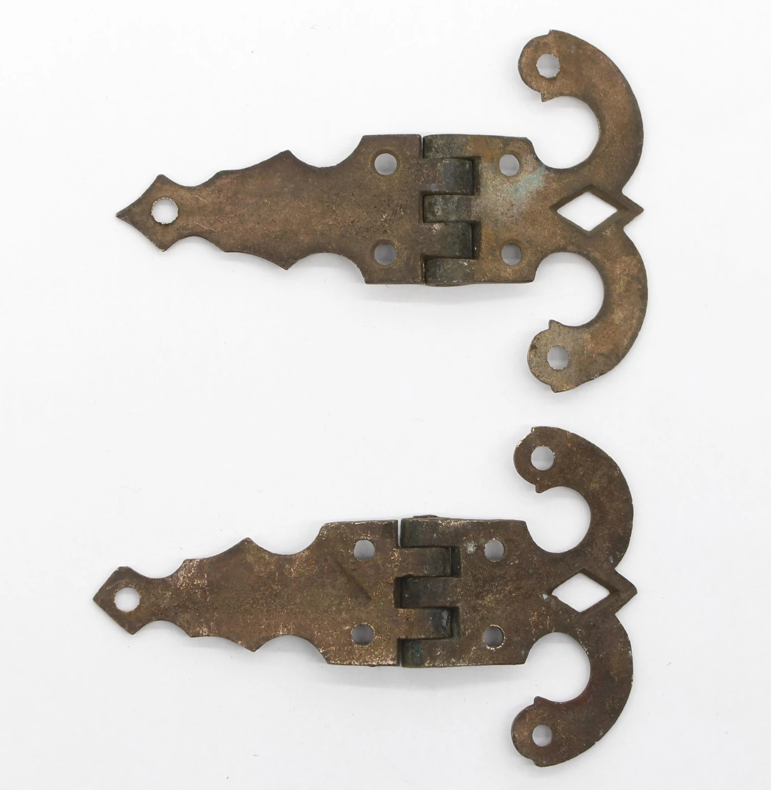 Pair Of Antique 4.75 In. Bronze Ice Box Hinges 4 Pair Of Antique 4.75 In. Bronze Ice Box Hinges - Image 2