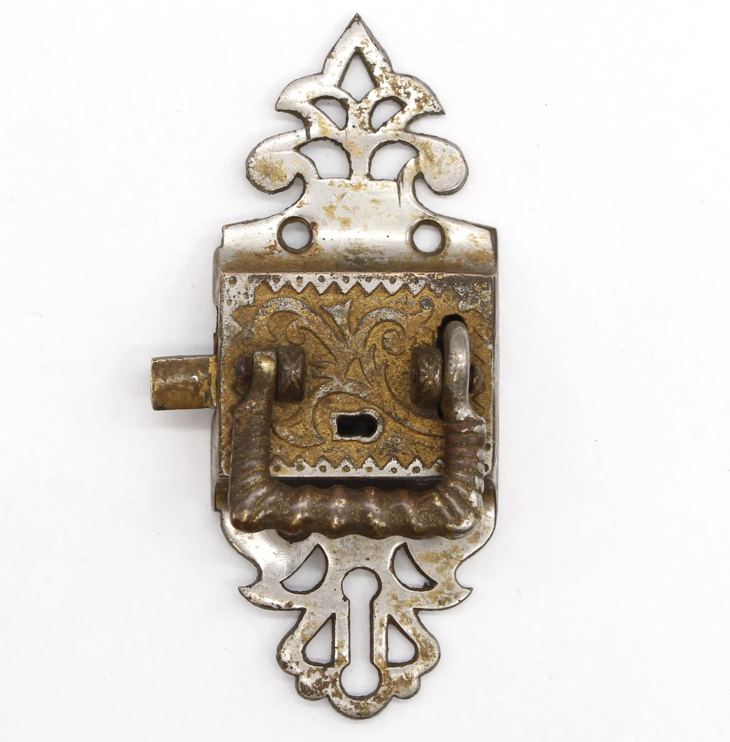 Antique Right Hand Victorian Brass Ice Box Latch 4 Antique Right Hand Victorian Brass Ice Box Latch - Image 2