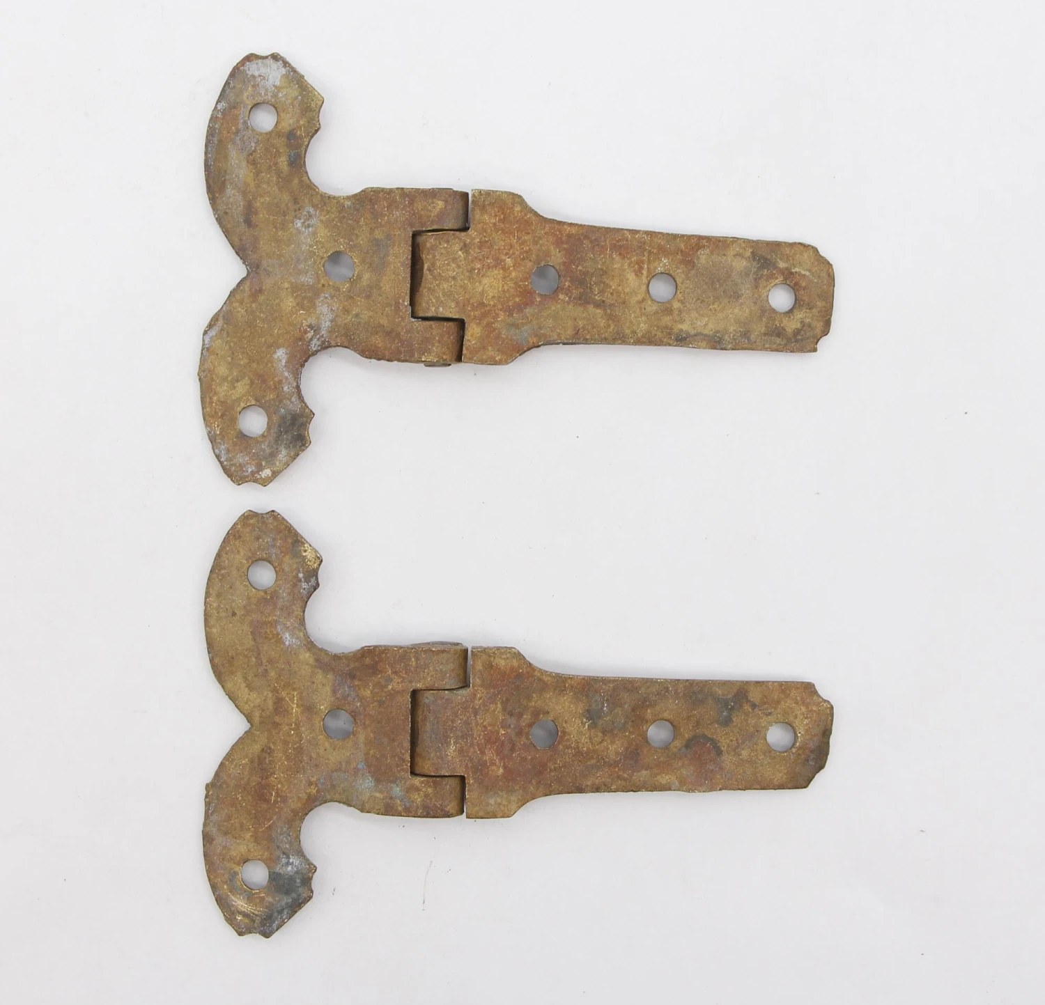 Pair Of Antique 6 In. Brass Ice Box Door Hinges 4 Pair Of Antique 6 In. Brass Ice Box Door Hinges - Image 2