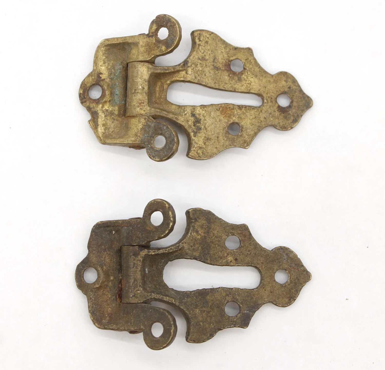 Pair Of Victorian 3.25 In. Bronze Ice Box Hinges 4 Pair Of Victorian 3.25 In. Bronze Ice Box Hinges - Image 2