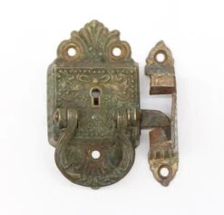 Right Hand Bronze Beaded Victorian Ice Box Latch