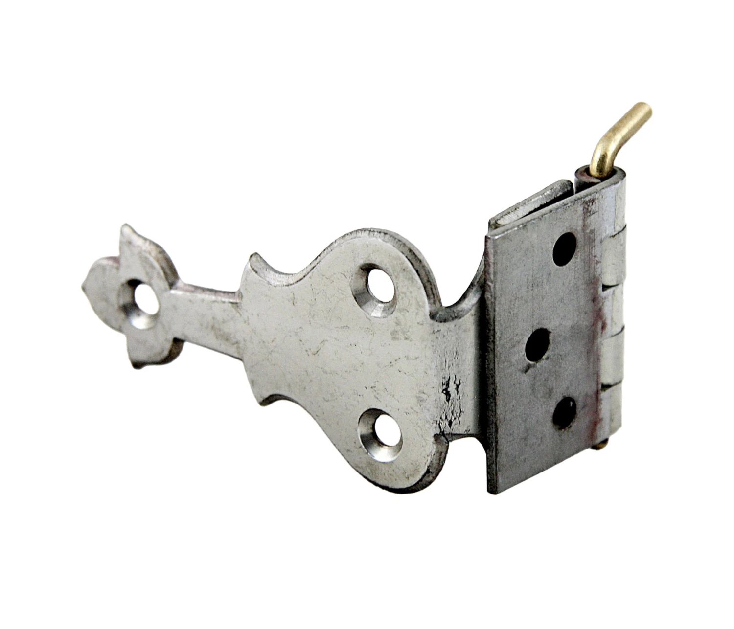 Vintage Nickel Over Brass Ice Box Hinge 3 Vintage Nickel Over Brass Ice Box Hinge