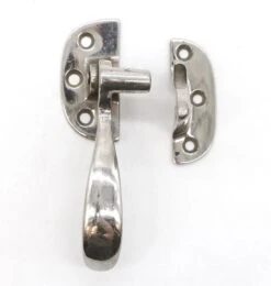 Vintage Offset Nickeled Right Swing Brass Ice Box Latch