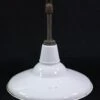 16 In. White Enameled Steel Industrial Factory Pole Pendant Light
