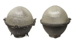 1930s Pair Of Holophane & Aluminum Street Light Globes