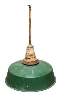 Extra Large 22 In. Green Metal Shade Pole Pendant Light