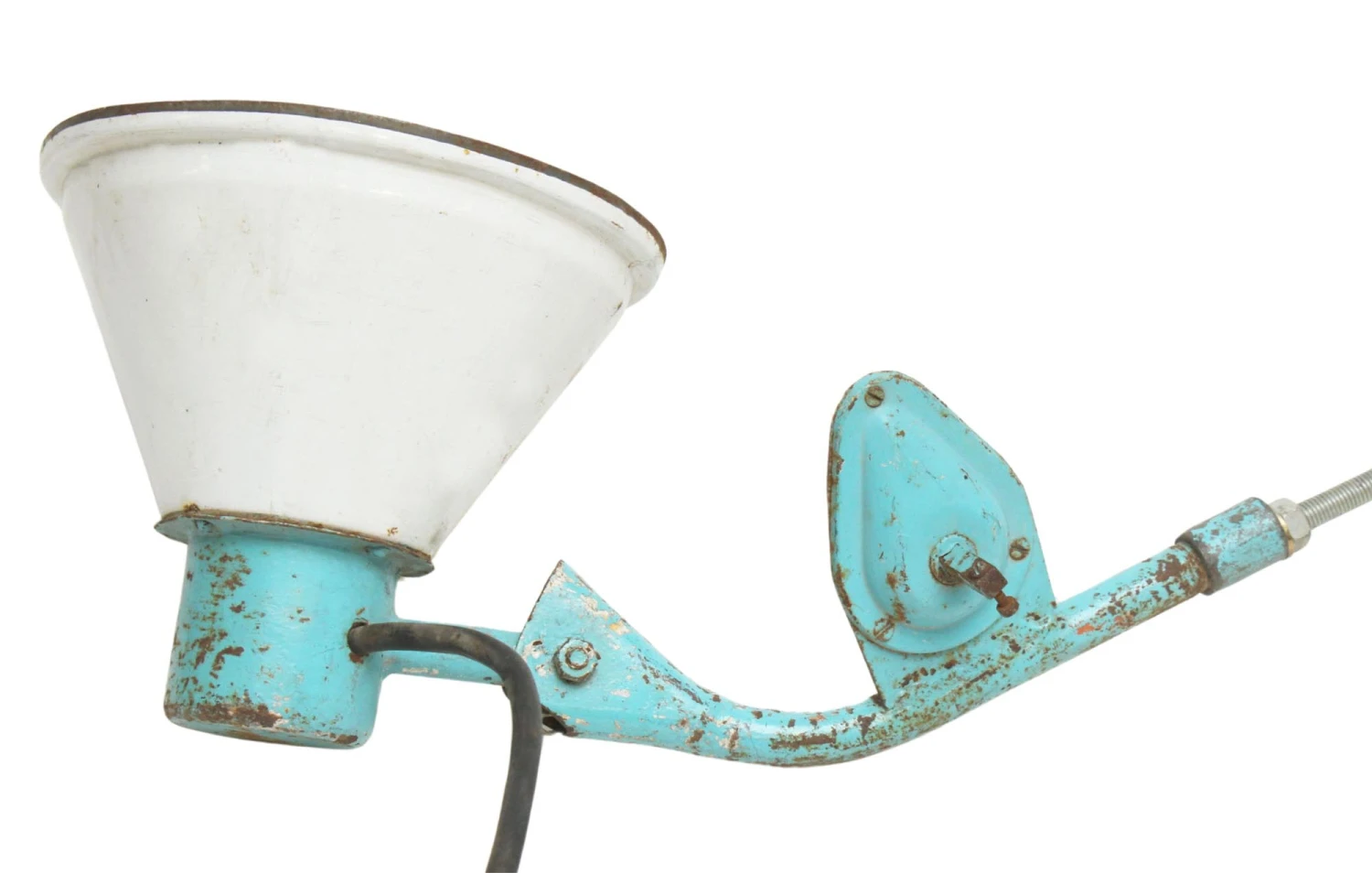 Vintage European Industrial Distressed Blue Desk Light 5 Vintage European Industrial Distressed Blue Desk Light - Image 3