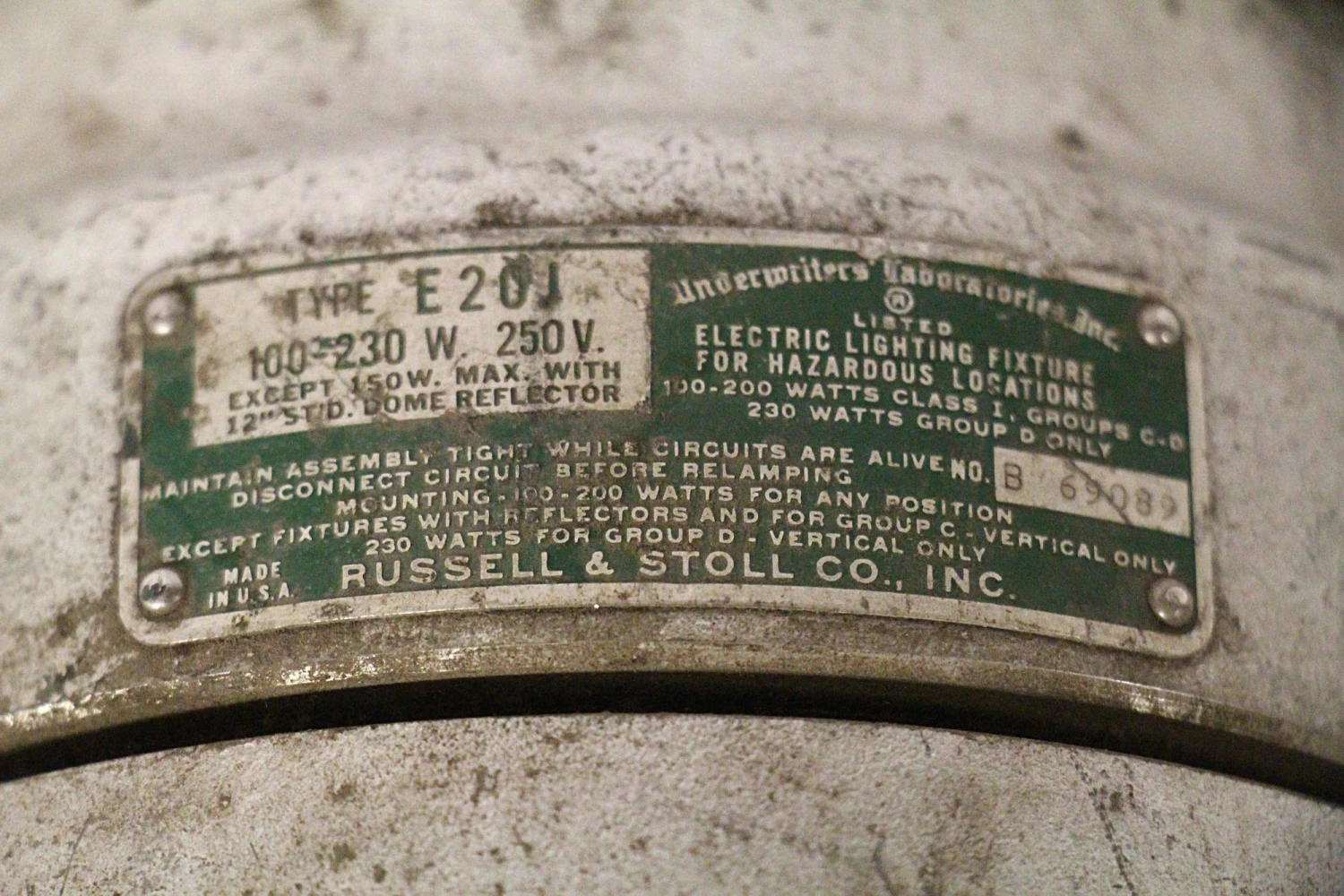 Reclaimed Russell & Stoll Co Industrial Ceiling Light 5 Reclaimed Russell & Stoll Co Industrial Ceiling Light - Image 3