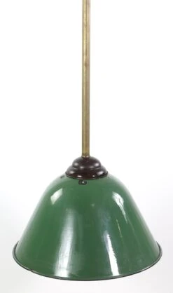 Antique Green Enameled Steel Brass Pole Pendant Light 14 Antique Green Enameled Steel Brass Pole Pendant Light -OGT Sale Store industrial commercial for sale q276236