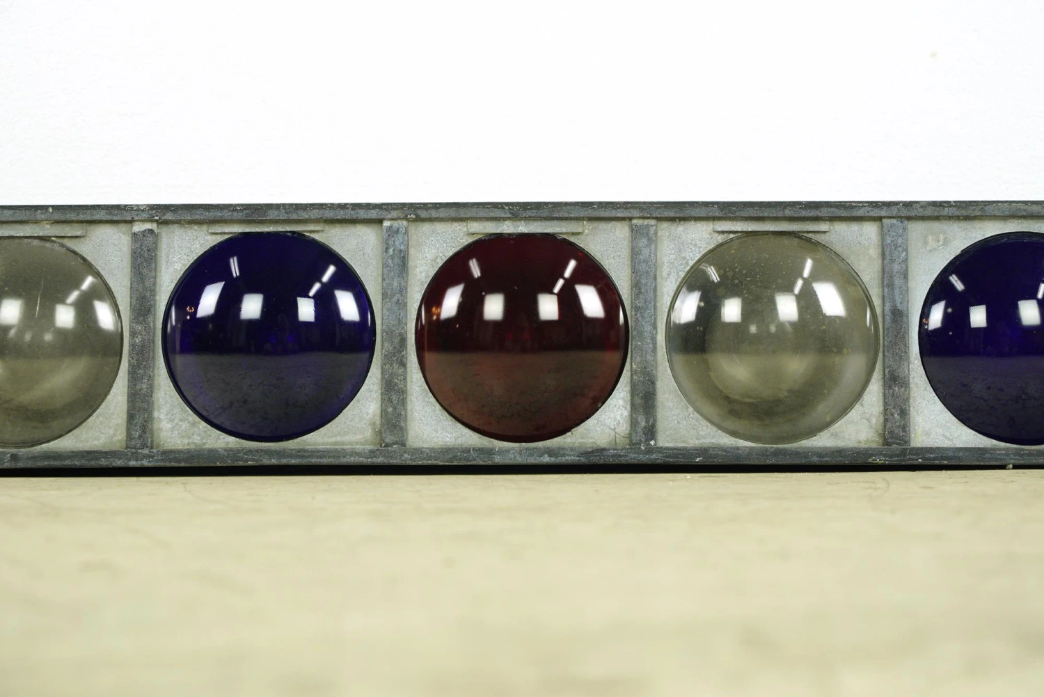 Vintage 56.25 In. Red, White & Blue Lens Steel Frame Stage Lights 5 Vintage 56.25 In. Red, White & Blue Lens Steel Frame Stage Lights - Image 3