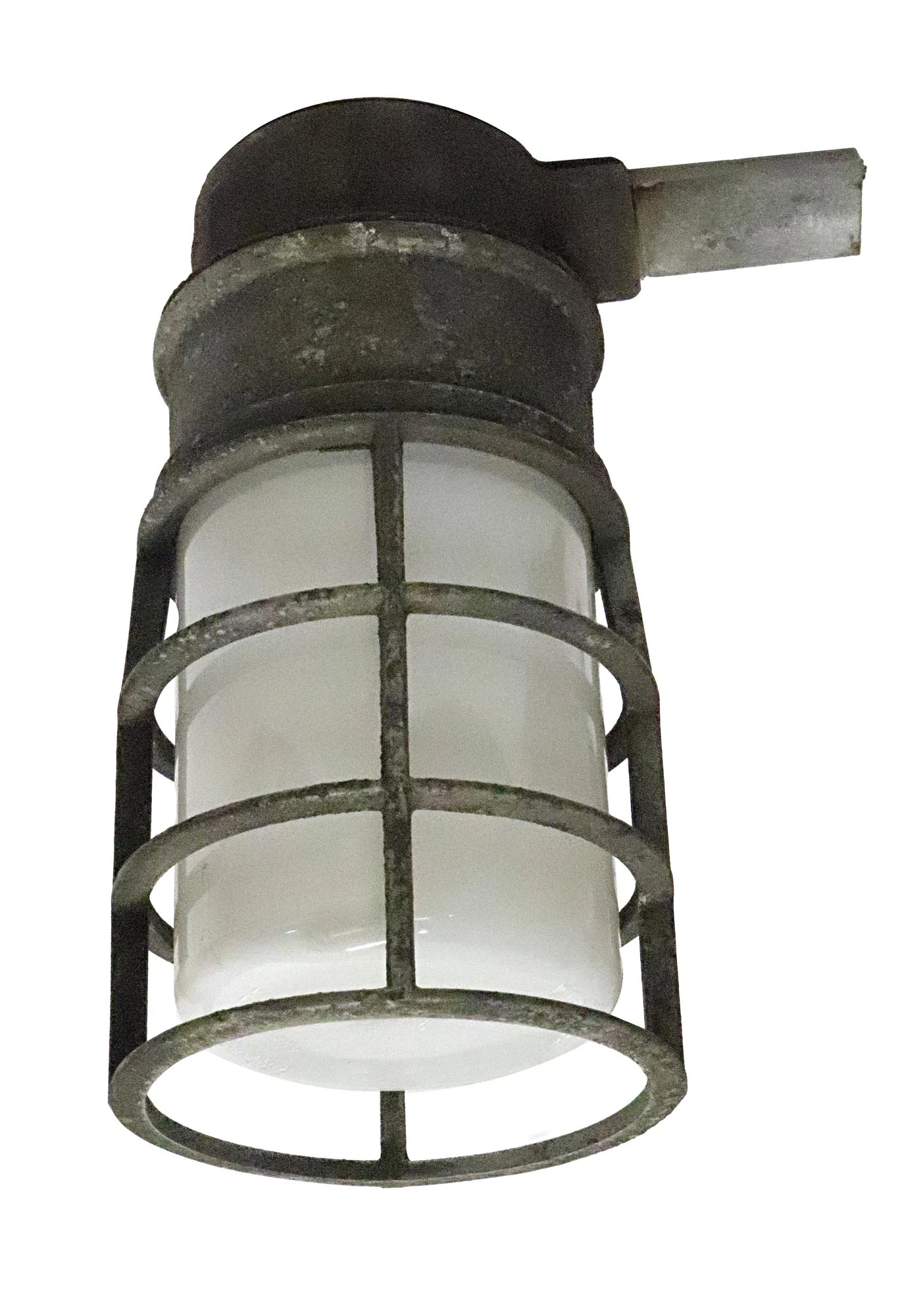 Industrial Crouse Hinds Opaline Glass Sconce 3 Industrial Crouse Hinds Opaline Glass Sconce