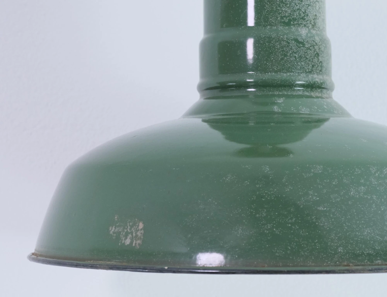 14 In. Green Enameled Steel Industrial Factory Pole Pendant Light 4 14 In. Green Enameled Steel Industrial Factory Pole Pendant Light - Image 2