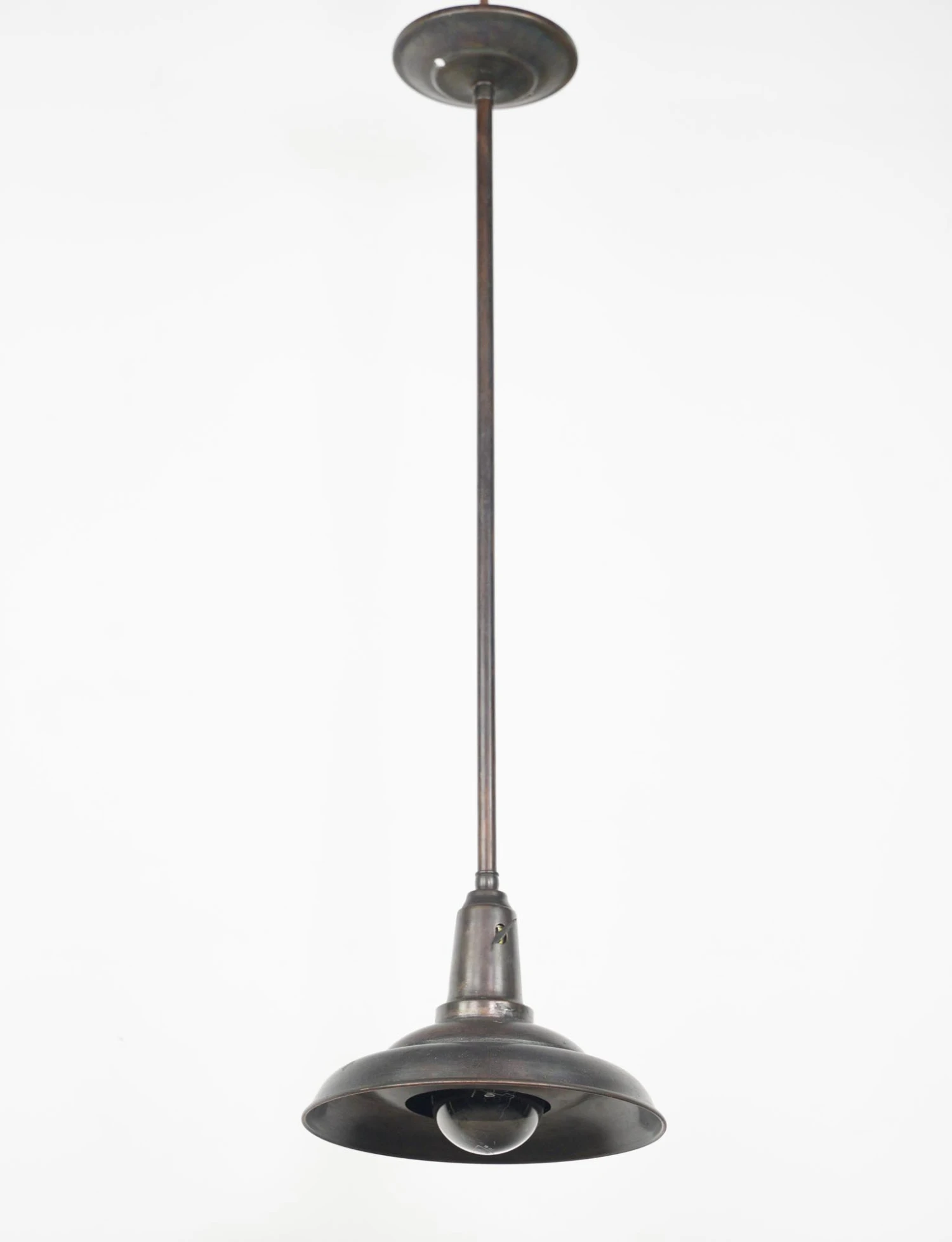 Vintage 9 In. Gun Metal Finish Steel Industrial Pole Pendant Light 4 Vintage 9 In. Gun Metal Finish Steel Industrial Pole Pendant Light - Image 2