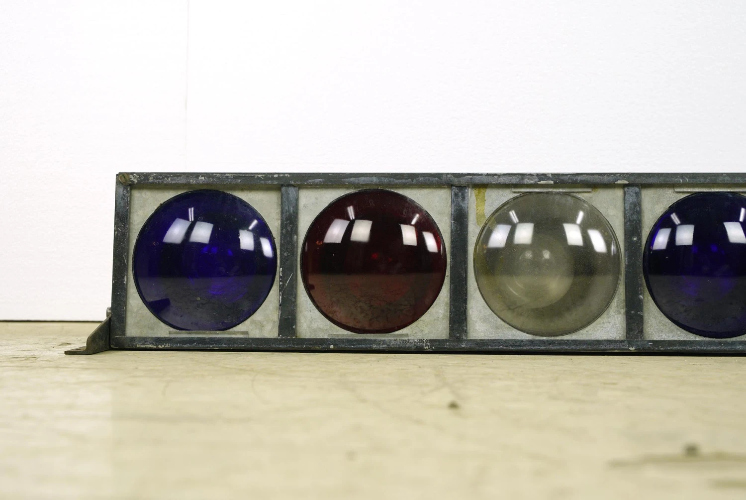 Vintage 56 In. Red, White & Blue Lens Steel Frame Stage Lights 4 Vintage 56 In. Red, White & Blue Lens Steel Frame Stage Lights - Image 2