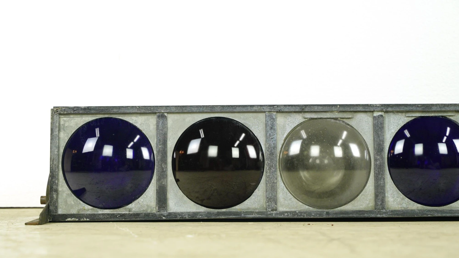 Vintage 56.25 In. Red, White & Blue Lens Steel Frame Stage Lights 4 Vintage 56.25 In. Red, White & Blue Lens Steel Frame Stage Lights - Image 2