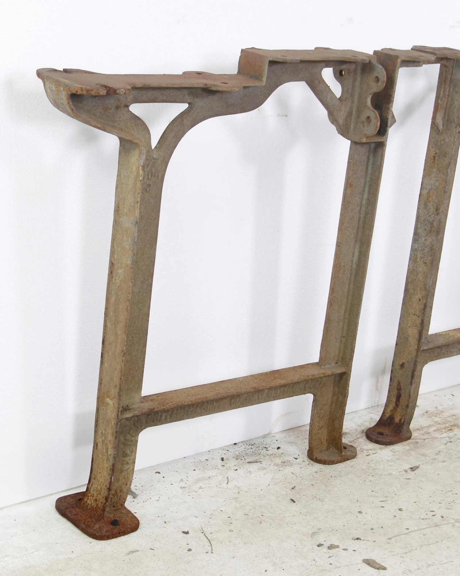 Pair Of Embossed Cast Iron Industrial Machine Legs 5 Pair Of Embossed Cast Iron Industrial Machine Legs - Image 3