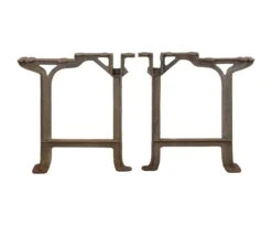 Pair Of Embossed Cast Iron Industrial Machine Legs