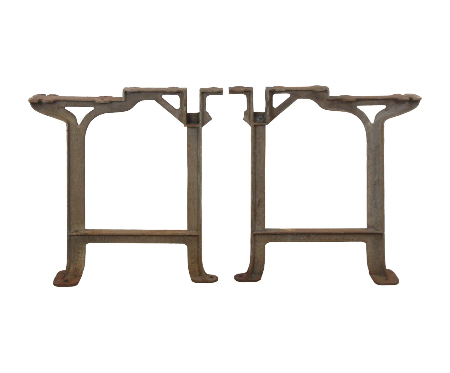 Pair Of Embossed Cast Iron Industrial Machine Legs 3 Pair Of Embossed Cast Iron Industrial Machine Legs