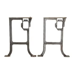 Pair Of Industrial Cast Iron Machine Table Legs