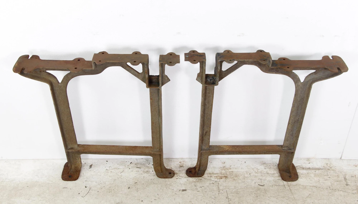 Pair Of Embossed Cast Iron Industrial Machine Legs 4 Pair Of Embossed Cast Iron Industrial Machine Legs - Image 2