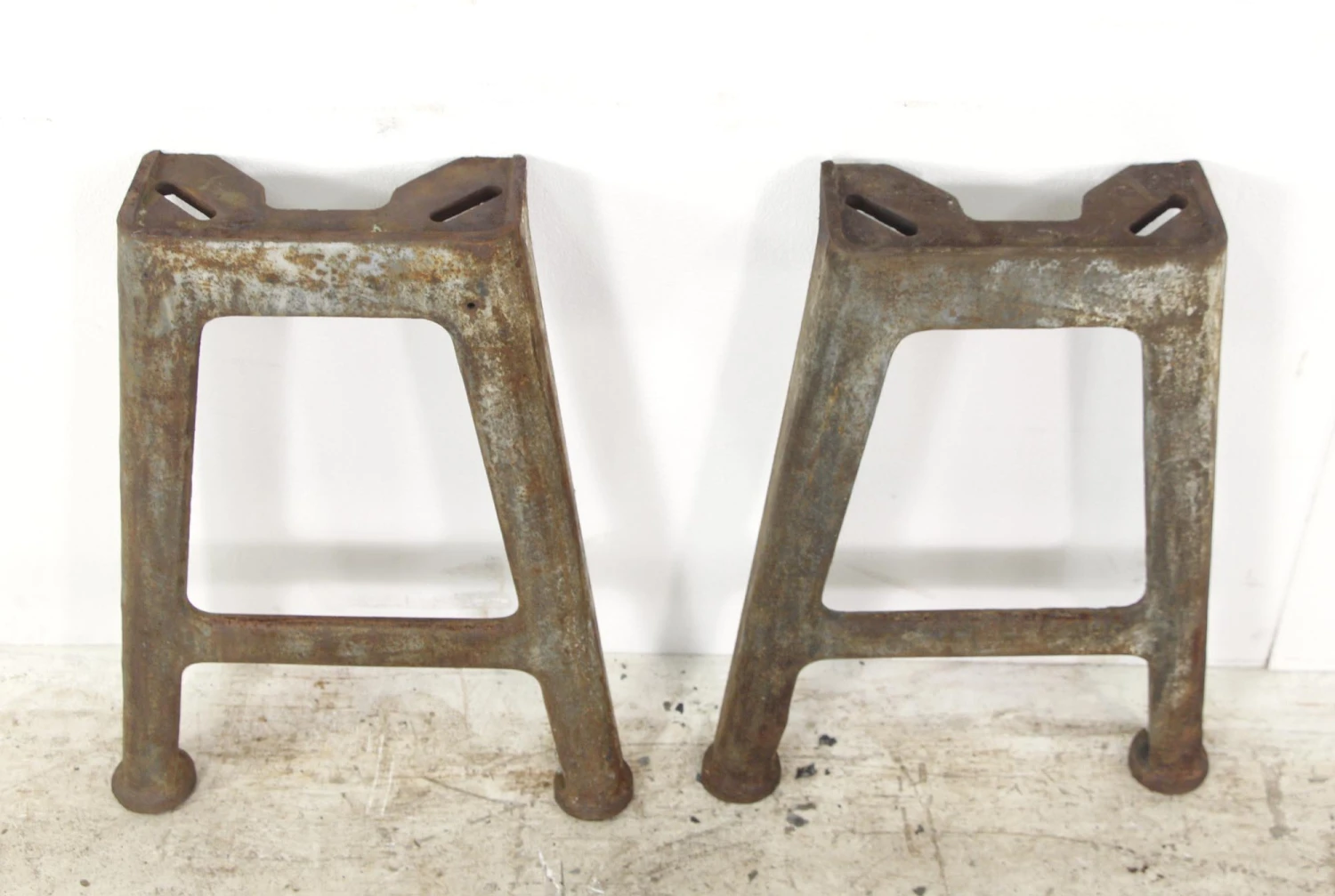 Pair Of Cast Iron Industrial Antique Table Legs 4 Pair Of Cast Iron Industrial Antique Table Legs - Image 2