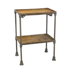 Two Tier Cast Iron Industrial Table