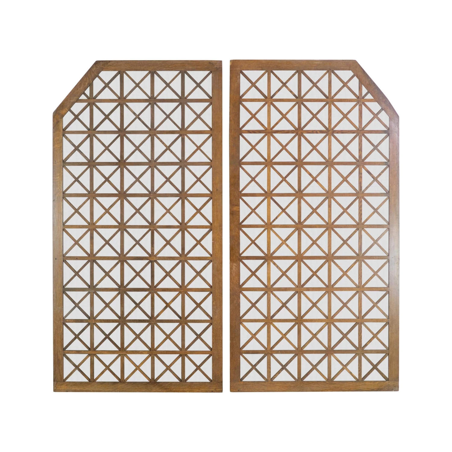 Pair Of Angled Corner Oak Dividers With Screen 3 Pair Of Angled Corner Oak Dividers With Screen