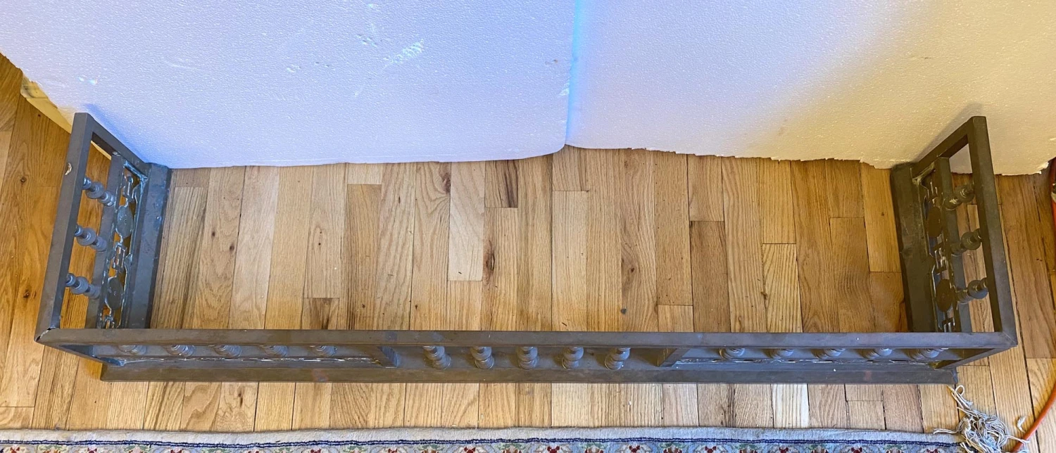 Antique 52 In. Bronze Figural Fireplace Fender 7 Antique 52 In. Bronze Figural Fireplace Fender - Image 5