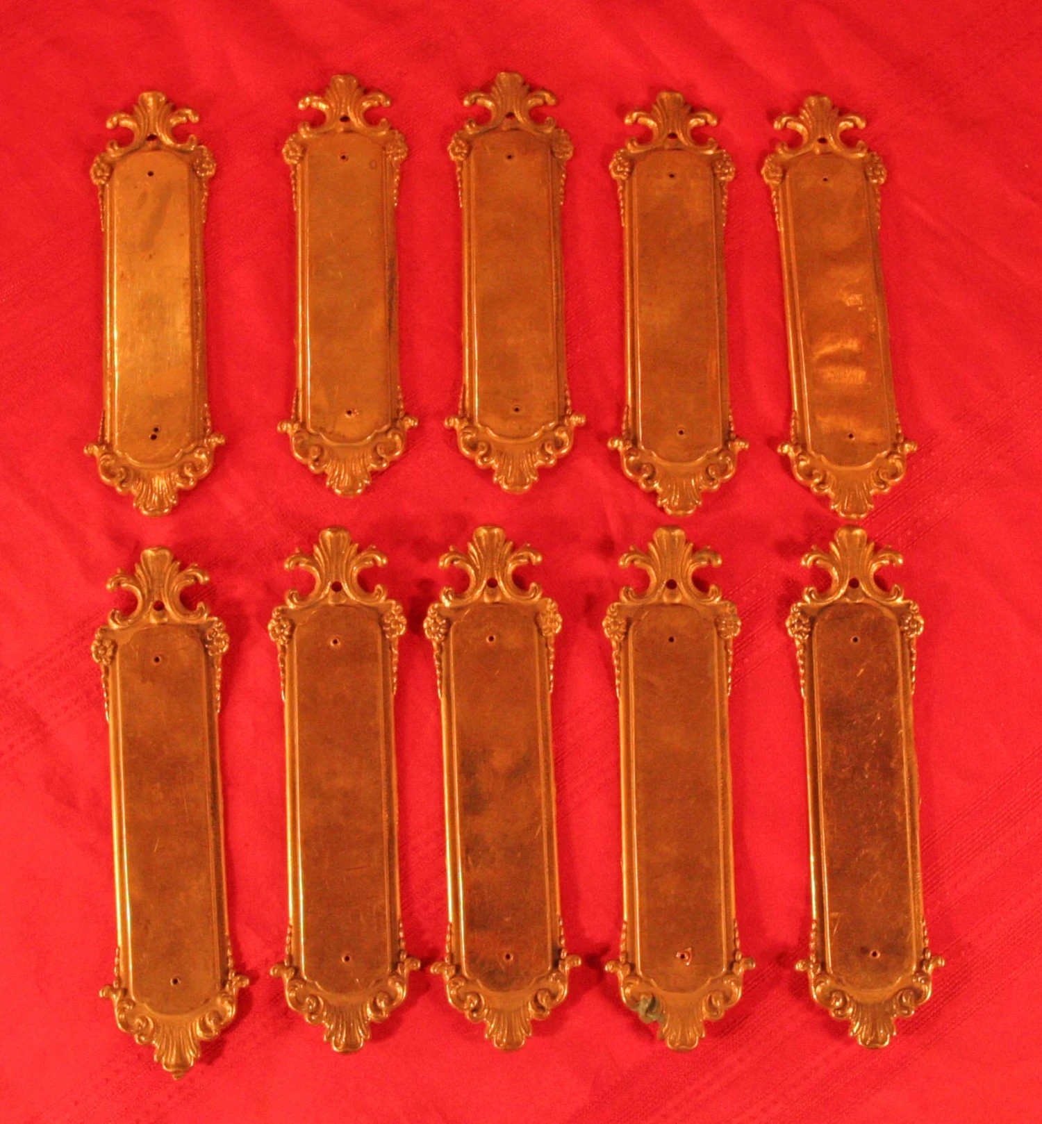 Newly Made 8.75 In. French Polished Brass Door Push Plate 8 Newly Made 8.75 In. French Polished Brass Door Push Plate - Image 6