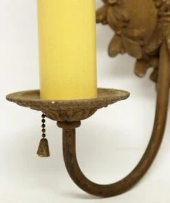 Victorian 2 Arm Brass Beaded Ribbon Wall Sconce 14 Victorian 2 Arm Brass Beaded Ribbon Wall Sconce -OGT Sale Store j155735 06