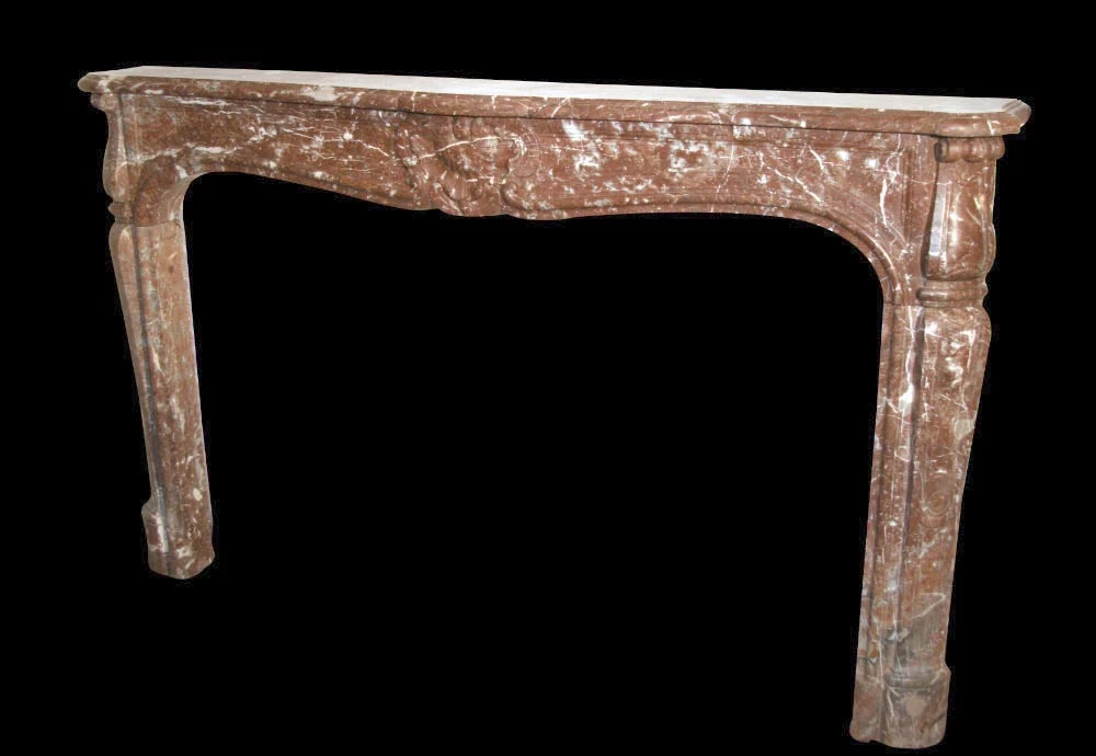 18th Century Louis XV Mantel With Hand Carved Rouge Royale Brown Marble 7 18th Century Louis XV Mantel With Hand Carved Rouge Royale Brown Marble - Image 5