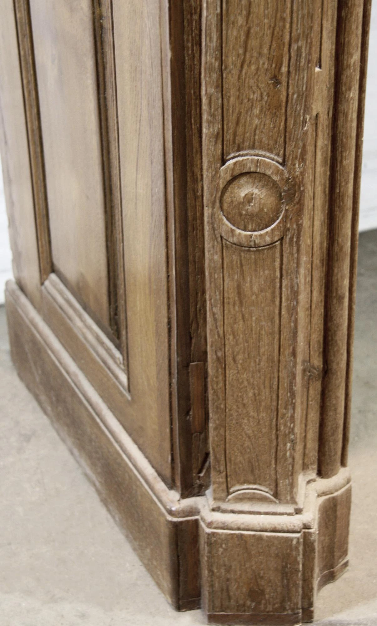 Antique Hand Carved Oak French Provincial Mantel 8 Antique Hand Carved Oak French Provincial Mantel - Image 6