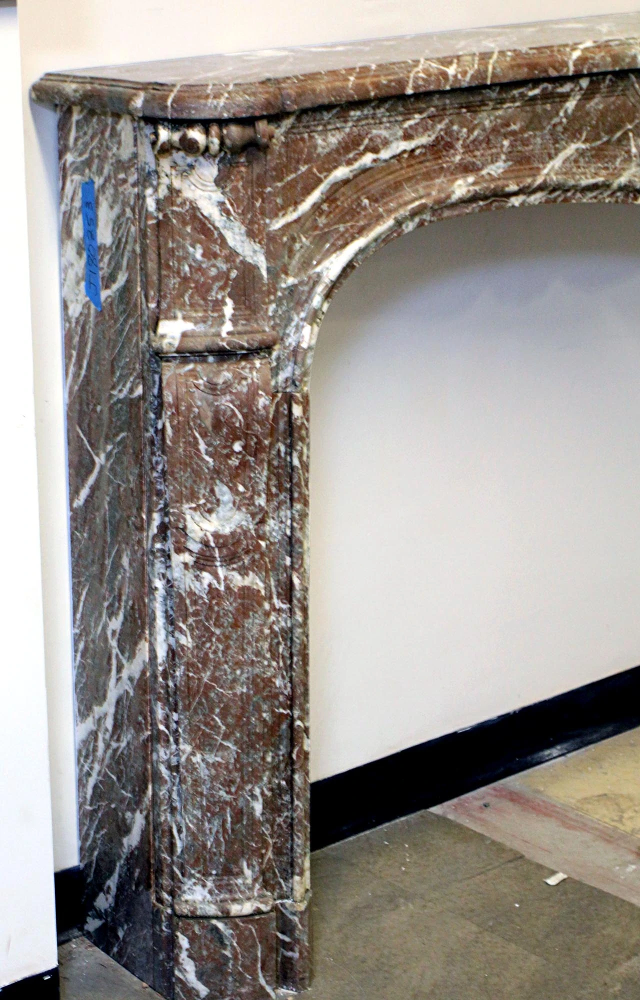 Rouge Royal French Louis XV Antique Marble Mantel 7 Rouge Royal French Louis XV Antique Marble Mantel - Image 5