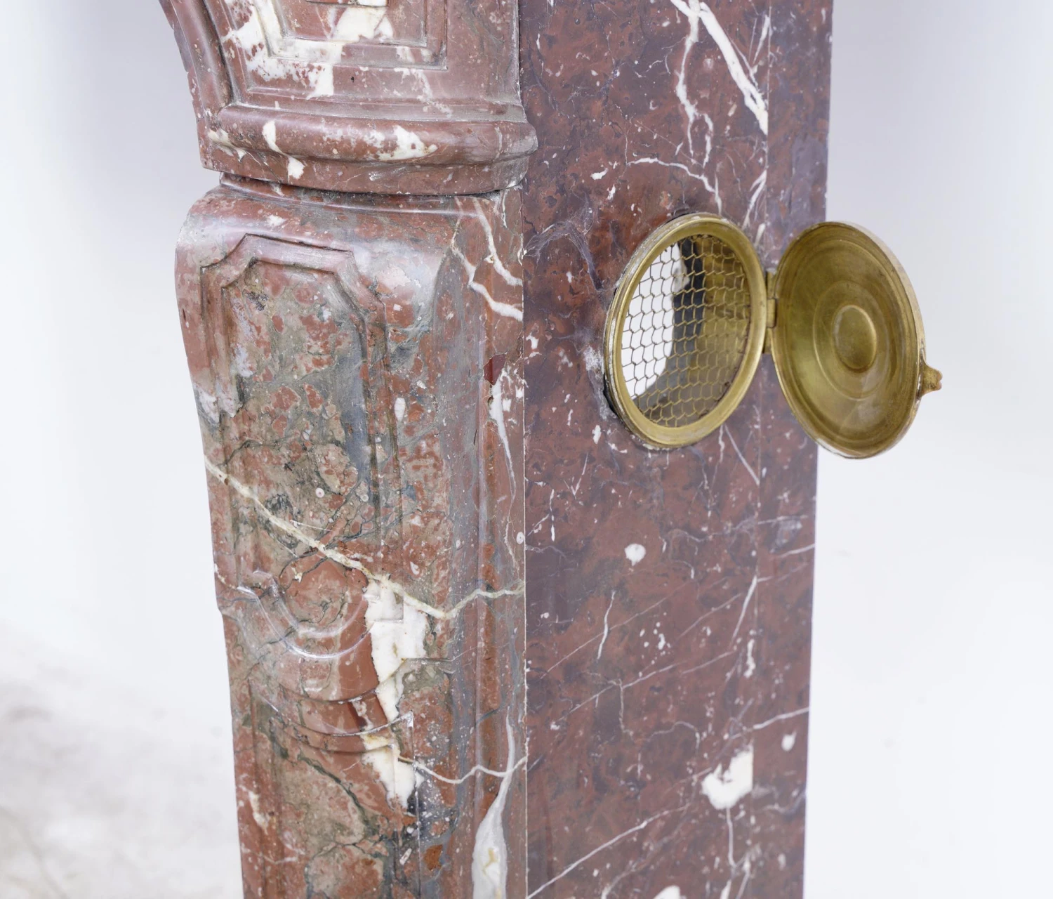 Louis XV Rouge Royale Moderate Scale French Marble Mantel 11 Louis XV Rouge Royale Moderate Scale French Marble Mantel - Image 9