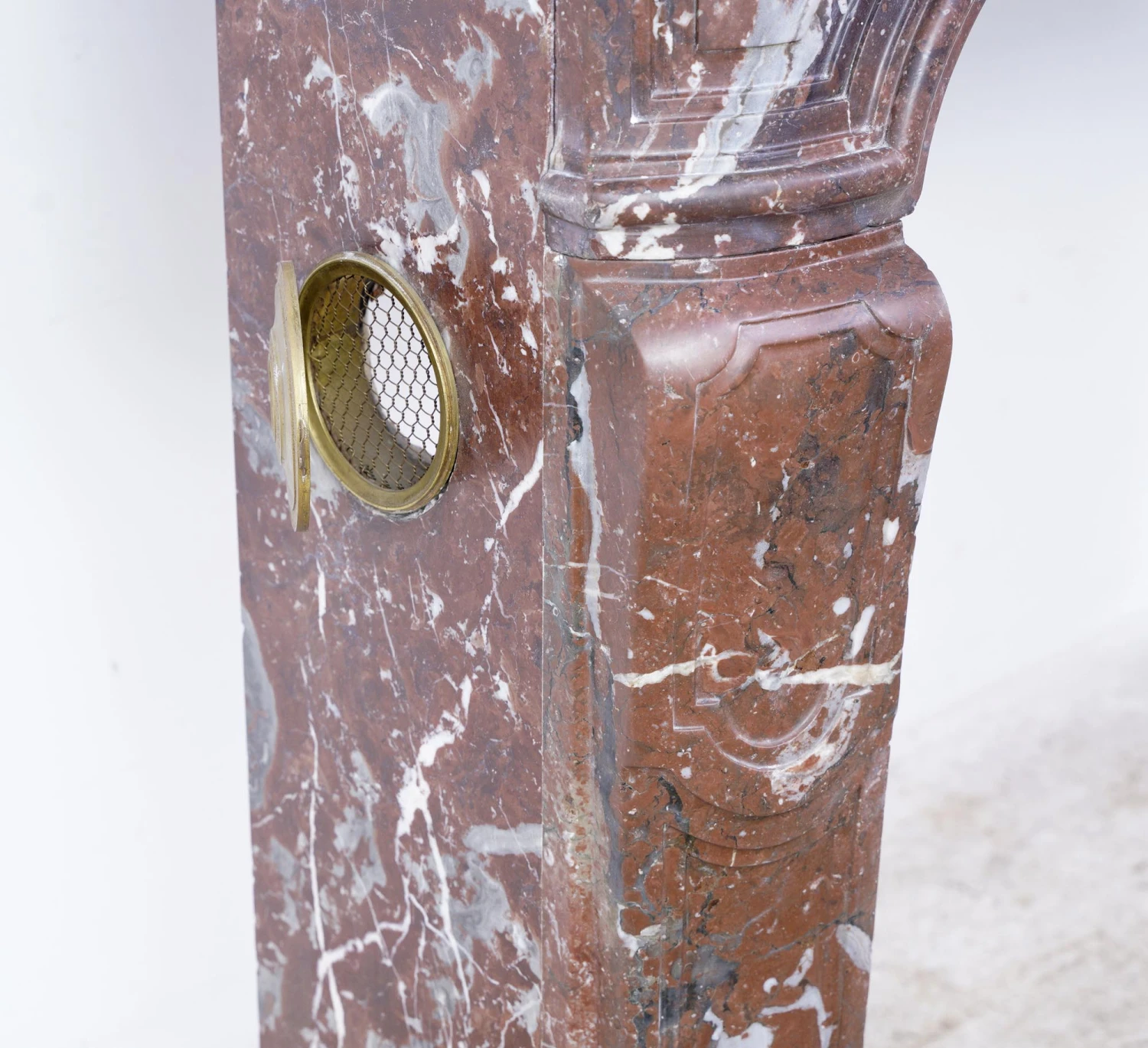 Louis XV Rouge Royale Moderate Scale French Marble Mantel 12 Louis XV Rouge Royale Moderate Scale French Marble Mantel - Image 10