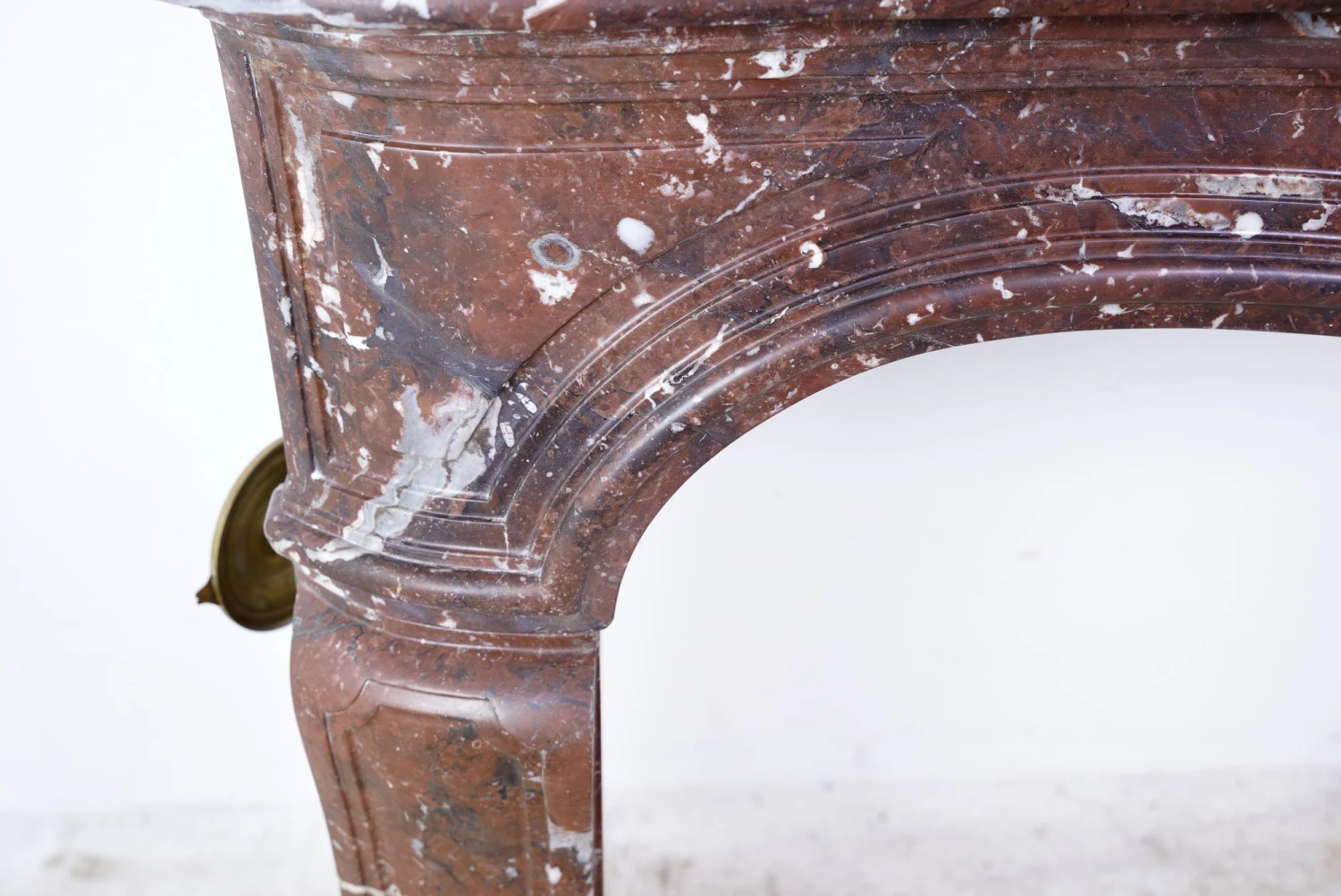 Louis XV Rouge Royale Moderate Scale French Marble Mantel 14 Louis XV Rouge Royale Moderate Scale French Marble Mantel - Image 12