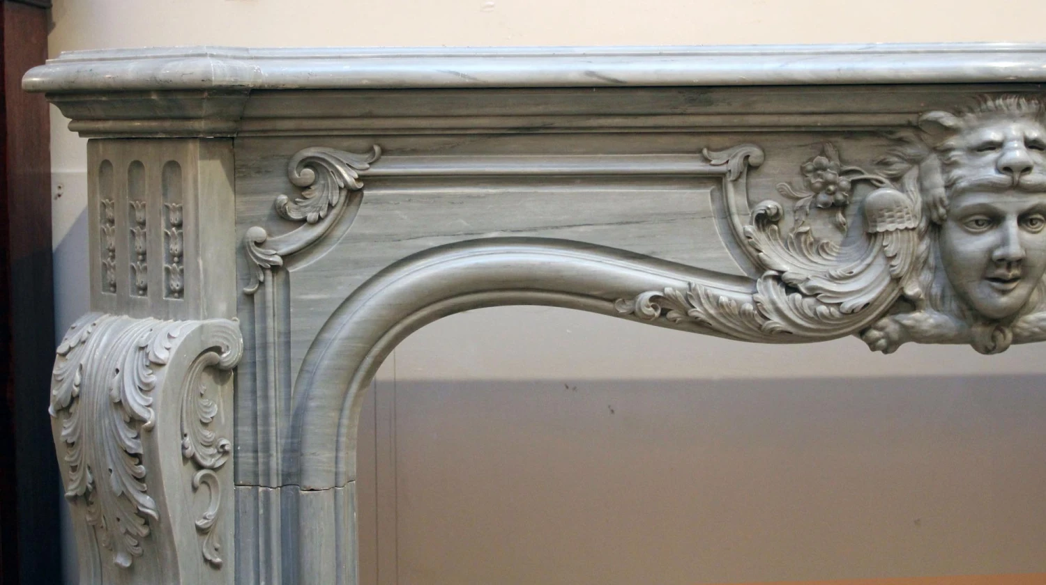 19th Century Louis XIV Style Gray Marble Mantel 7 19th Century Louis XIV Style Gray Marble Mantel - Image 5