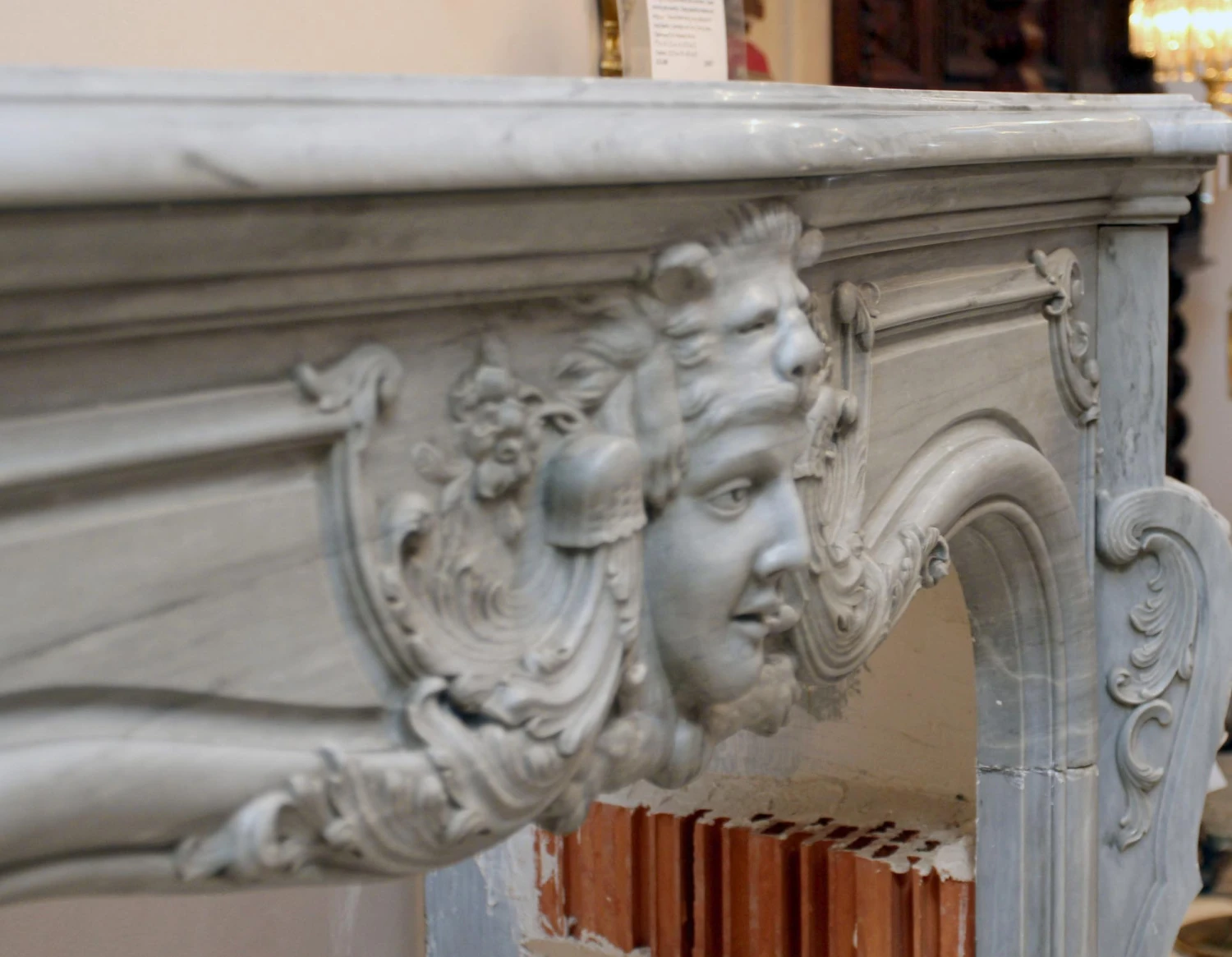 19th Century Louis XIV Style Gray Marble Mantel 9 19th Century Louis XIV Style Gray Marble Mantel - Image 7